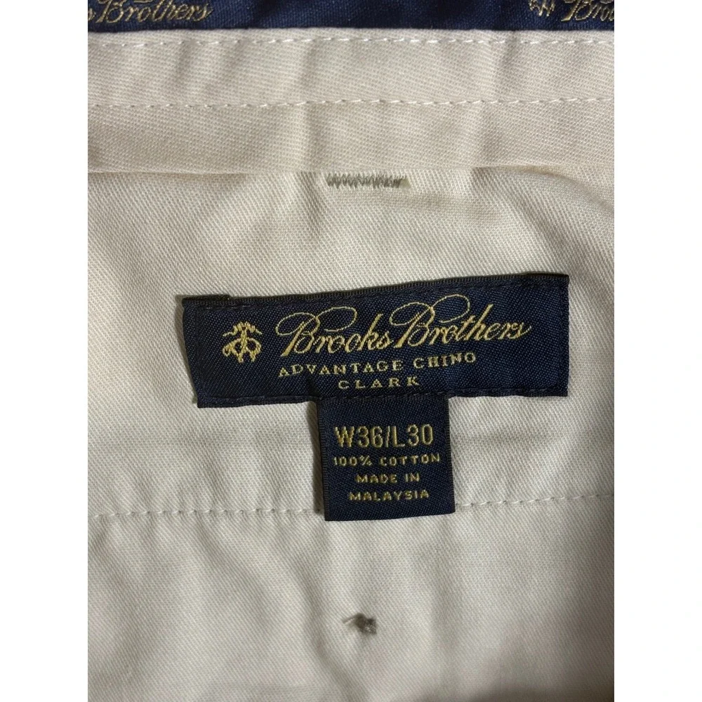 Brooks‎ Brothers Advantage Chino Pants Mens W36 L30 Beige Casual Trousers